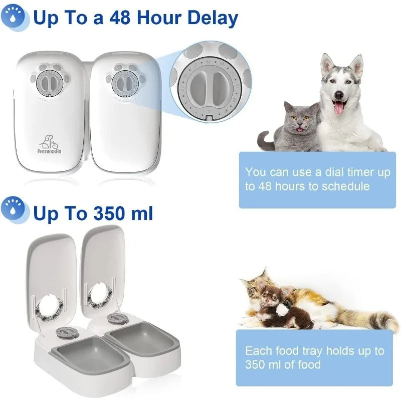 Automatic Pet Feeder for Cats and Dogs with Timer BPA-Free Disposable Feeding Bowl for Dry and Wet Food